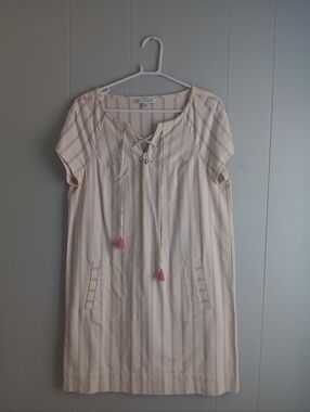 Southern Tide Cotton Casual Beige/pink Dress Size M